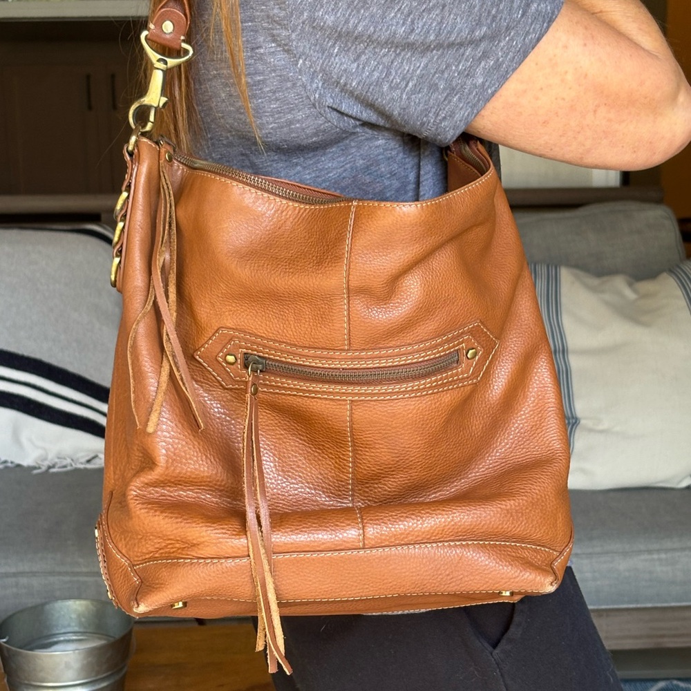Via Spiga  Tan Leather Shoulder Bag